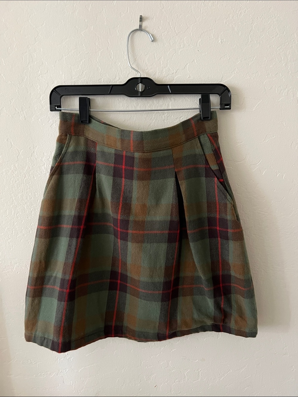 KJP Kiel James Patrick Plaid Mini Skirt - Green Multi